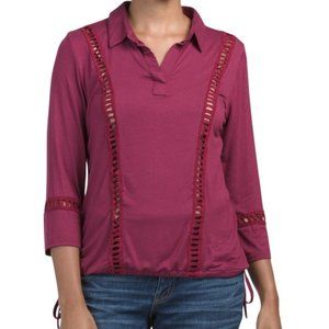 NWOT FREE with $15+ purchase Long Sleeve Collared Knit Top